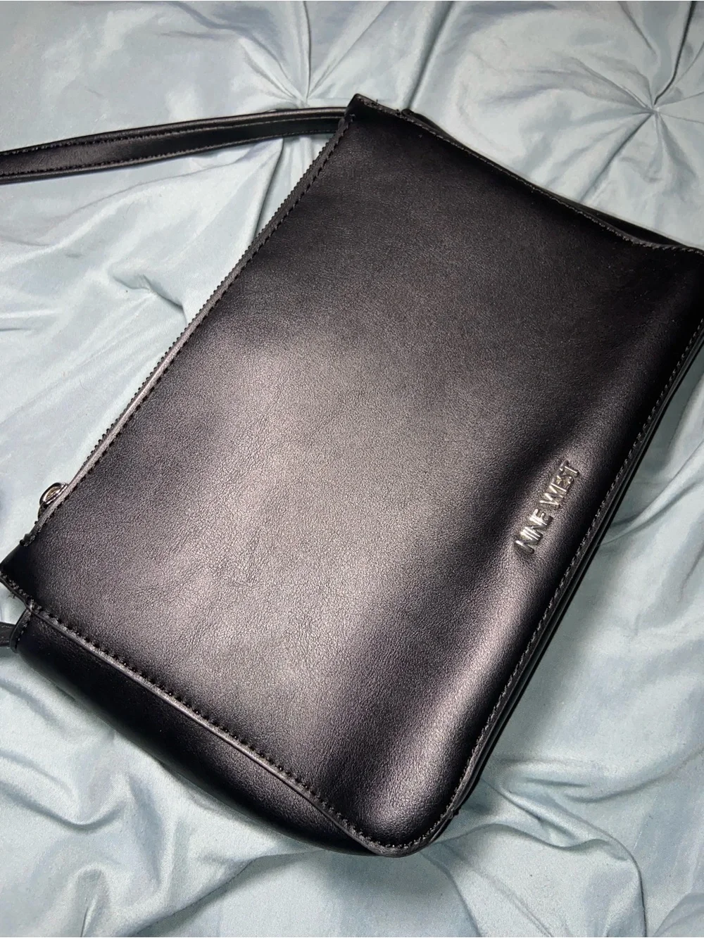 Nine West Black Smooth Crossbody Messenger Bag